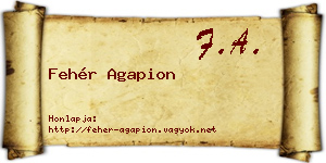 Fehér Agapion névjegykártya